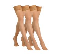 Feinstrumpfhose CAMANO "Halterlose Strümpfe 3er Pack", Damen, Gr. S, rosa (powder), 70% Polyamid, 30% Elasthan, Strumpfhosen Feinstrumpfhose (57391541-S) powder