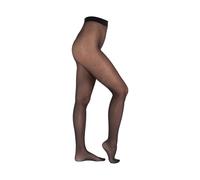 Camano Damen Strumpfhose Punkt Muster Langlebig Verstärkt Elegant Dots Design Soft Kein Einschneiden Strapazierfähig dots 1er Pack M black silver