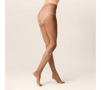 Feinstrumpfhose KUNERT "Strumpfhose Floral Love", Damen, Gr. 44-46, braun (nude 6450), Obermaterial: 75% Polyamid PA. 15% Polypropylen PP. 10% Elasthan EL., Strumpfhosen Feinstrumpfhose (13742714-44) 