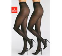 Feinstrumpfhose LASCANA, Damen, Gr. 32/34, schwarz, Obermaterial: 95% Polyamid, 5% Elasthan, unifarben, elastisch, Strumpfhosen Feinstrumpfhose, mit einem Zickzackmuster (16627102-32) schwarz