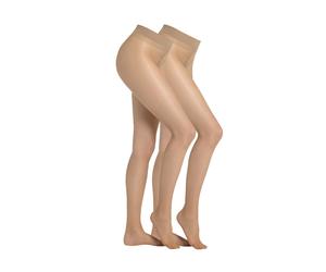 Feinstrumpfhose S.OLIVER "2er Pack", Damen, Gr. 40/42, weiß (alabaster), 90% Polyamid, 10% Elasthan, Strumpfhosen Feinstrumpfhose (14669533-40) alabaster