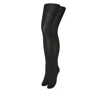 Feinstrumpfhose VERO MODA CURVE "VMCLOVE TIGHTS - 40 DEN 2-PACK CUR NOOS", Damen, Gr. 42/44, schwarz (schwarz pack:2xschwarz), Obermaterial: 92% Polyamid, 8% Elasthan, uni, elastisch, Strumpfhosen Fei