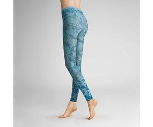 Feinstrumpfleggings HUDSON "Leggings Floral", Damen, Gr. 36-38, blau (jeans blau 0959), Obermaterial: 90% Polyamid PA. 10% Elasthan EL., Strumpfhosen (96062229-36) jeans blau 0959
