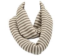 FEINZWIRN Warmer Strickschal Bristol - Schlauchschal - Loop Schal Unisex (braun-beige)