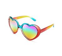 FEISEDY Herz Sonnenbrille Polarisiert Damen Herzbrille für Party Valentinstag Festival mit UV400 Schutz B2337