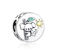 Feitery Koala Mutter und Kind Charms Herz Anhänger Kompatibilität für Pandora Armband Geschenke zum Muttertag