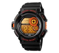 FeiWen Herren Groß Digital Uhren Mehrfarbig LED Licht 50M Wasserdicht Outdoor Militär Sport Multifunktional Jugend Armbanduhren Plastik Schale mit Kautschuk Band