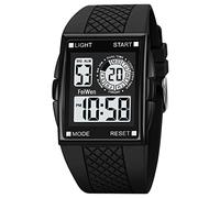 FeiWen Herrenuhr Damenuhr LED Digital Sport Uhren Stoppuhr Alarm Doppelte Zeit Outdoor Militär Armbanduhren (Schwarz und weiß)