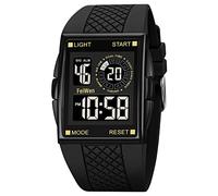 FeiWen Herrenuhr Damenuhr LED Digital Sport Uhren Stoppuhr Alarm Doppelte Zeit Outdoor Militär Armbanduhren (Gelb)