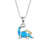 Feizikaw Damen Halskette Basic Mode Dinosaurier Halskette Mädchen Dinosaurier Charm Schmuck Geschenk Tierliebhaber Geschenke Anhänger für Männer Frauen (Blue, One Size)