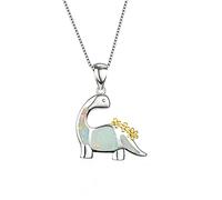 Feizikaw Damen Halskette Basic Mode Dinosaurier Halskette Mädchen Dinosaurier Charm Schmuck Geschenk Tierliebhaber Geschenke Anhänger für Männer Frauen (White, One Size)