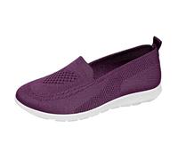Feizikaw Damen Retro Sneakers Schuhe/Sommerschuhe in Übergrößen, Export-Freizeitschuhe zum Hineinschlüpfen, alte Stoffschuhe (Dark Purple, 43)