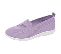 Feizikaw Damen Retro Sneakers Schuhe/Sommerschuhe in Übergrößen, Export-Freizeitschuhe zum Hineinschlüpfen, alte Stoffschuhe (Light Purple, 37)