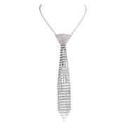 Feizikaw Damenkette Sexy Frauen Strass Kristall Bling Fliege Mode Krawatte Choker Halskette (A,One Size)