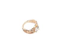 Feizikaw Doppelring Ringe Zirkon Ring Persönlichkeit Intarsien Verlobungsring Ring Schmuck Damenringe (Gold,7)