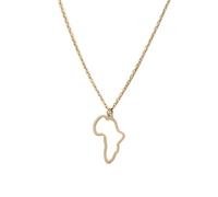 Feizikaw Halskette Damen Edelstahl Karte von Afrika Halskette Anhänger weibliche beliebte Anhänger Ornamente (Rose Gold, One Size)