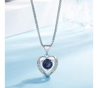 Feizikaw Halskette Damen Silber Damen Amethyst Anhänger Herzkette Schlüsselbein Natürliche Halskette Geformte Halsketten Anhänger (Purple,One Size)