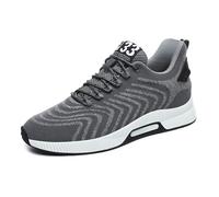 Feizikaw Herren Boot Schuhe Casual Paar Herrenschuhe mit Erhöhung,lässige Mesh-Sneaker,leichte,atmungsaktive Sportschuhe zum Schnüren mit verstecktem Hebeabsatz für Männer,10 cm (Grey,45)