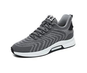 Feizikaw Herren Boot Schuhe Casual Paar Herrenschuhe mit Erhöhung,lässige Mesh-Sneaker,leichte,atmungsaktive Sportschuhe zum Schnüren mit verstecktem Hebeabsatz für Männer,10 cm (Grey,45)