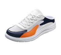 Feizikaw Herren Schnürstiefeletten Paar Mesh-Schuhe One Foot Lazy No Heel Halb Hausschuhe Casual Sportschuhe (Orange,43)