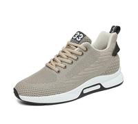 Feizikaw Herren Schuhe 6 cm hohe Schuhe für Herren,lässige Mesh-Sneaker für,leichte,atmungsaktive Sportschuhe zum Schnüren mit verstecktem Hebeabsatz Männer (Khaki,42)