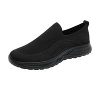 Feizikaw Herren Schuhe Herren-Sportschuhe,modisch,Muster,einfach,einfarbig,leicht,Flacher Boden,Bequeme Slip-on-Freizeitschuhe (Black,41)