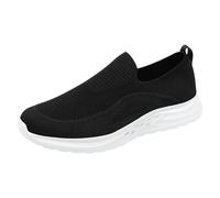 Feizikaw Herren Schuhe Herren-Sportschuhe,modisch,Muster,einfach,einfarbig,leicht,Flacher Boden,Bequeme Slip-on-Freizeitschuhe (White,41)