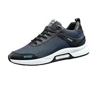 Feizikaw Herren Wanderschuhe Paar Herrenschuhe mit Erhöhung,lässige Mesh-Sneaker,leichte,atmungsaktive Sportschuhe zum Schnüren mit verstecktem Hebeabsatz für Männer,cm (Dark Blue,37)