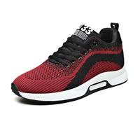 Feizikaw Herren Wanderschuhe Paar Herrenschuhe mit Erhöhung,lässige Mesh-Sneaker,leichte,atmungsaktive Sportschuhe zum Schnüren mit verstecktem Hebeabsatz für Männer,10 cm (Red,43)