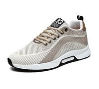 Feizikaw Herren Wanderschuhe Paar Herrenschuhe mit Erhöhung,lässige Mesh-Sneaker,leichte,atmungsaktive Sportschuhe zum Schnüren mit verstecktem Hebeabsatz für Männer,10 cm (Khaki,41)