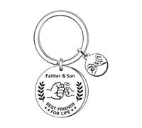 Feizikaw Kleine Schlüsselanhänger Vatertag Schlüsselanhänger Kreatives Geschenk Edelstahl Personalisiert Für Ältere Papa Geschenk (Silver, 10cmX5cmX1cm)