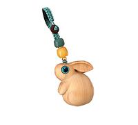 Feizikaw Schlüsselanhänger Lustig Osterhase Schlüsselanhänger Hase Holz Hase für Frauen Geldbörse Auto Charm Anhänger (Khaki, One Size)