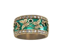 Feizikaw Schmetterling Ring mit Zirkonia Jubiläum Geburtstag Schmuck Geschenk für Frauen Mädchen feierlich funkelnd