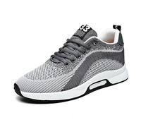 Feizikaw Schuhe Sportschuhe Paar Herrenschuhe mit Erhöhung,lässige Mesh-Sneaker,leichte,atmungsaktive Sportschuhe zum Schnüren mit verstecktem Hebeabsatz für Männer,6 cm (Grey,45)