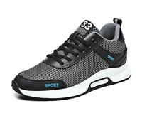 Feizikaw Sneaker Herren Paar Herrenschuhe mit Erhöhung,lässige Mesh-Sneaker,leichte,atmungsaktive Sportschuhe zum Schnüren mit verstecktem Hebeabsatz für Männer,10 cm (Grey,37)