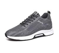 Feizikaw Sneaker Herren Paar Herrenschuhe mit Erhöhung,lässige Mesh-Sneaker,leichte,atmungsaktive Sportschuhe zum Schnüren mit verstecktem Hebeabsatz für Männer,10 cm (Grey,39)