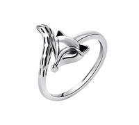 Feizikaw Zirkonia Silberringe S925 Silber Modeschmuck offene Ringe Retro verstellbarer Ring für Damen Accessoires (Silver,One Size)