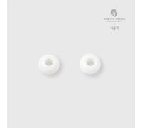 fejn jewelry Creole 'murano huggie" mit buntem Glasanhänger Silber / white opaque