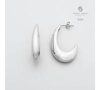 fejn jewelry Creole 'open dome hoop" - offene Huggies Silber