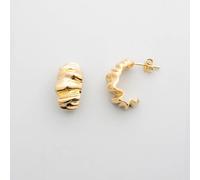 fejn jewelry Creole 'wrinkled hoop' mit extravaganter Struktur Gold
