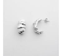 fejn jewelry Creole 'wrinkled hoop' mit extravaganter Struktur Silber