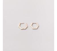fejn jewelry Ohrringe 'hexagon huggie' sechseckige Creole Gold