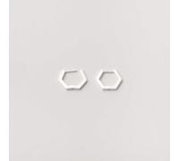 fejn jewelry Ohrringe 'hexagon huggie' sechseckige Creole Silber
