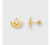 fejn jewelry Ohrstecker 'half sun' in Sonnenform Rosenquarz / Gold