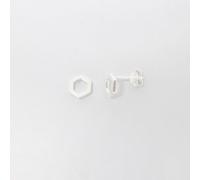 fejn jewelry Ohrstecker 'open hexagon' Silber