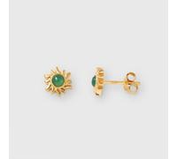 fejn jewelry Ohrstecker 'precious sun' in Sonnenform Onyxgrün / Gold