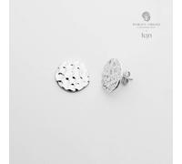 fejn jewelry Ohrstecker 'round hammered' mit gehämmerter Oberfläche Silber