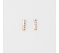 fejn jewelry Ohrstecker 'short sparkle & chain' - kurze Zirkonia Ohrringe Gold