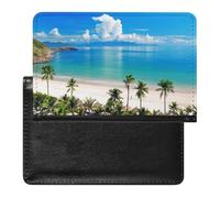 FekiLoot Ocean Sea Beach Seashore Passport Holder, PU Leather Passport Wallet Cover with Card Slots, Lightweight Portable Travel Passport Case for Men and Women, Essential Travel Accessories
