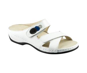Felia Absatz-Sandalen weiß Kalbsleder Wechselfußbett mittel - Berkemann UK 7.0